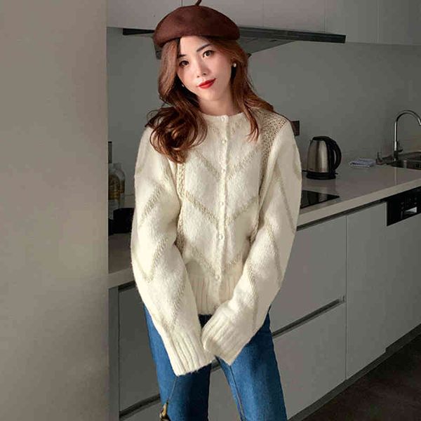 sweater women 2021 autumn / winter striped mohair o neck single-breasted long sleeve girls knit cardigan ofbn, White;black
sweater women 2021 autumn / winter striped mohair o neck single-breasted long sleeve girls knit cardigan ofbn, White;black