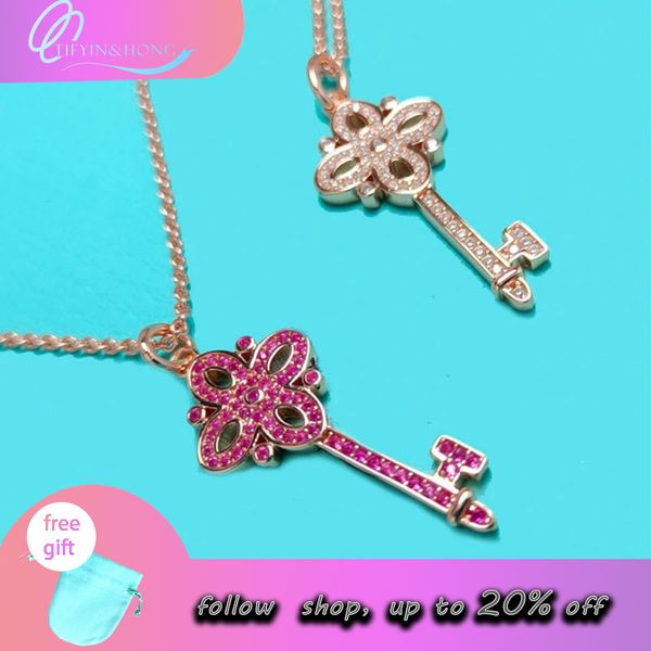 2022 brand original jewelry designer necklace zircon chinese knot key pendant women's personality simple high-end sweater chain, Silver
2022 brand original jewelry designer necklace zircon chinese knot key pendant women's personality simple high-end sweater chain, Silver