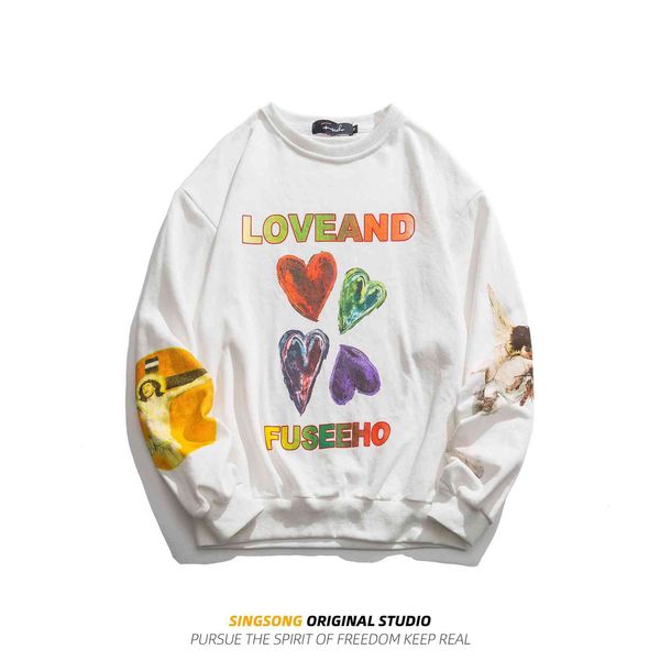 the fine fleece hoodies sweater men's spring street trend hip hop graffiti love letter printing loose round neck pullover coat, Black
the fine fleece hoodies sweater men's spring street trend hip hop graffiti love letter printing loose round neck pullover coat, Black