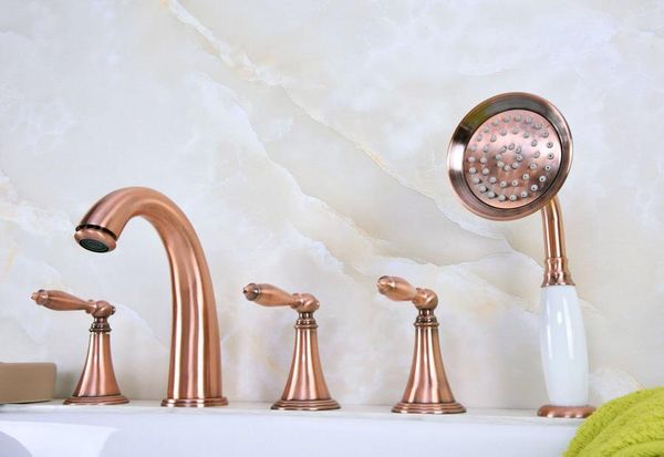 bathroom sink faucets antique red copper brass widespread deck-mounted tub 5 holes three handles basin faucet tap hand spray mtf200
bathroom sink faucets antique red copper brass widespread deck-mounted tub 5 holes three handles basin faucet tap hand spray mtf200
