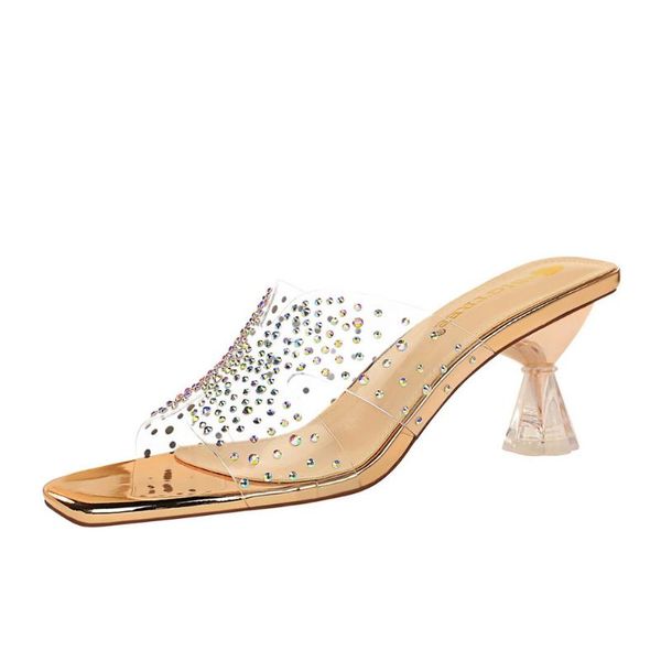 sandals korean fashion summer crystal high heels hollow toe transparent rhinestone women and slippers, Black
sandals korean fashion summer crystal high heels hollow toe transparent rhinestone women and slippers, Black
