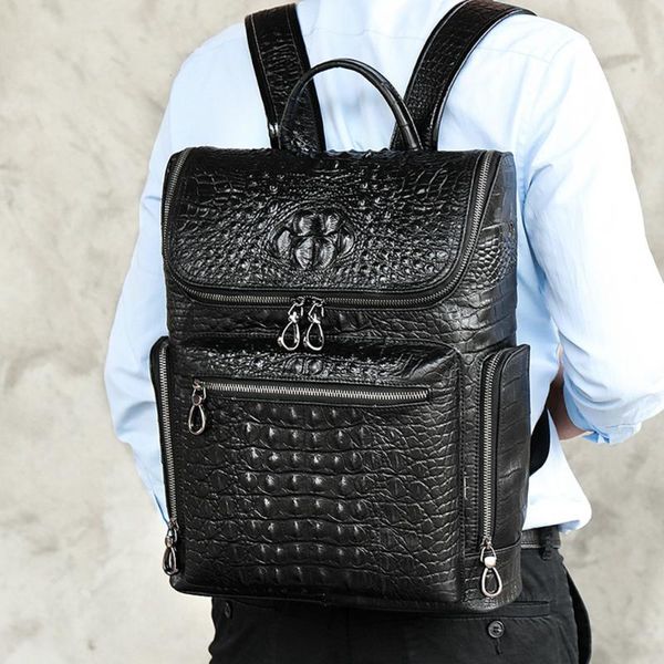 backpack crocodile genuine leather men's casual backpack, head layer of cowhide backpacks korean version fashion business bag
backpack crocodile genuine leather men's casual backpack, head layer of cowhide backpacks korean version fashion business bag