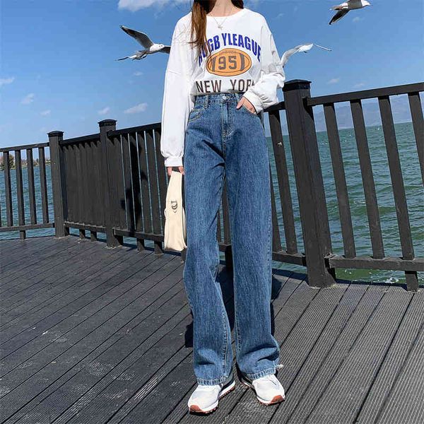 women's jeans nova primavera e verão calças de brim femininas cintura alta perna larga jeans estilo rua azul retro moda retas fe3o, Blue
women's jeans nova primavera e verão calças de brim femininas cintura alta perna larga jeans estilo rua azul retro moda retas fe3o, Blue