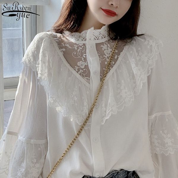 fashion stand collat ladies autumn women blouses korean sweet loose clothes lace up ruffled vintage shirts 11335 210427, White
fashion stand collat ladies autumn women blouses korean sweet loose clothes lace up ruffled vintage shirts 11335 210427, White