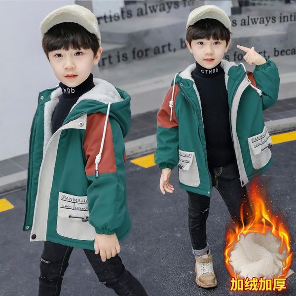 down coat children's boy jacket plus velvet thick hooded winter clothes warm outing multi-pocket leisure fleece, Blue;gray
down coat children's boy jacket plus velvet thick hooded winter clothes warm outing multi-pocket leisure fleece, Blue;gray
