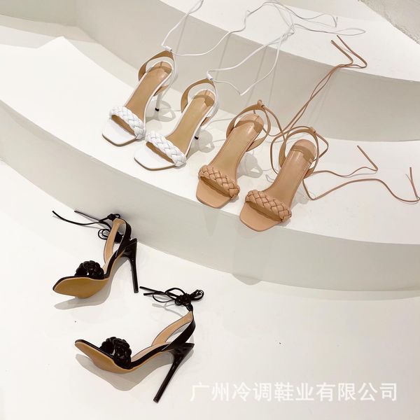 thin high-heeled sandals women's summer square head braided one-sided belt tied high-heeled shoes women's shoes, Black
thin high-heeled sandals women's summer square head braided one-sided belt tied high-heeled shoes women's shoes, Black