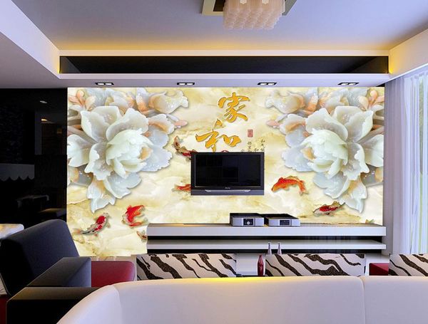 wallpapers 3dcustomized wallpaper mural jade carving chinese painting with flower fash behind sofa as background in living room
wallpapers 3dcustomized wallpaper mural jade carving chinese painting with flower fash behind sofa as background in living room