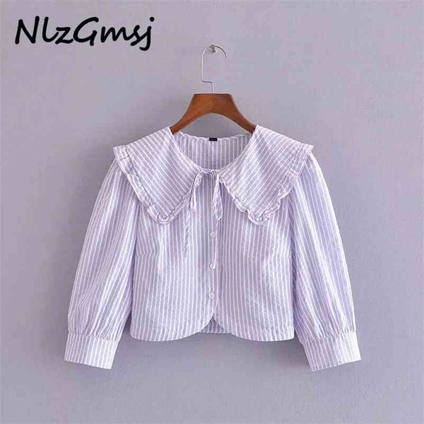 blouse women striped button up shirts woman summer long sleeve crop womens collared female 04 210628, White
blouse women striped button up shirts woman summer long sleeve crop womens collared female 04 210628, White