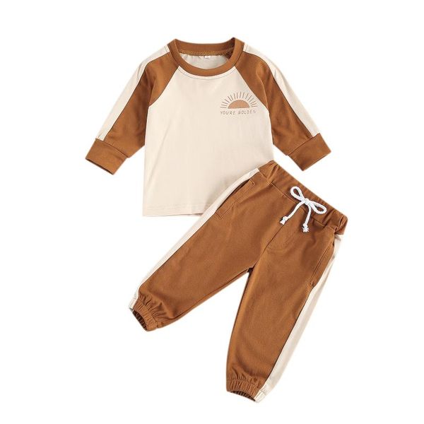 clothing sets focusnorm born baby girls boys clothes 0-3y pattern print long sleeve patchwork pullover sweatshirt pants, White 
clothing sets focusnorm born baby girls boys clothes 0-3y pattern print long sleeve patchwork pullover sweatshirt pants, White