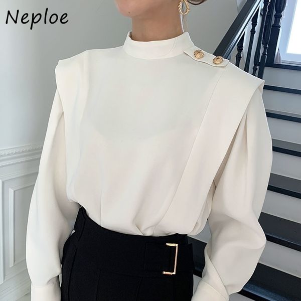 neploe solid color fake two piece long sleeve shirt half-high collar chic button femme blusas elegant loose women blouse 210317, White
neploe solid color fake two piece long sleeve shirt half-high collar chic button femme blusas elegant loose women blouse 210317, White