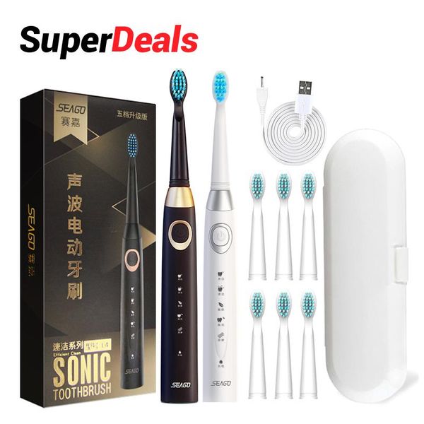 smart electric toothbrush seago sg-e4 oral ultrasonic usb rechargeable sonic for 5 modes with 8 brush heads travel case gift
smart electric toothbrush seago sg-e4 oral ultrasonic usb rechargeable sonic for 5 modes with 8 brush heads travel case gift