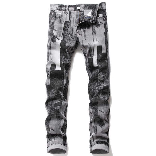 jeans punk fashion abstract art stretch slim fit men's straight pants digital 3d printing grey black, Blue
jeans punk fashion abstract art stretch slim fit men's straight pants digital 3d printing grey black, Blue