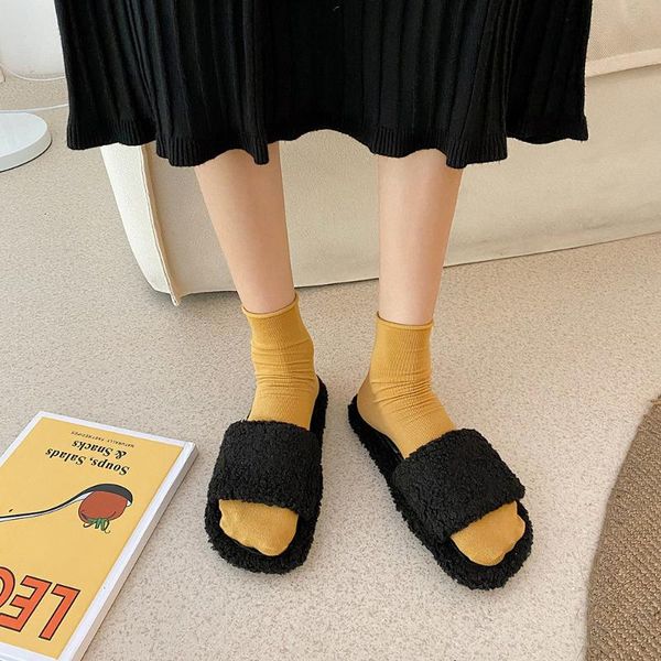 slippers for women's wear 2021 autumn korean fashion versatile net red ins open toe flat bottom casual wool shoes, Black
slippers for women's wear 2021 autumn korean fashion versatile net red ins open toe flat bottom casual wool shoes, Black