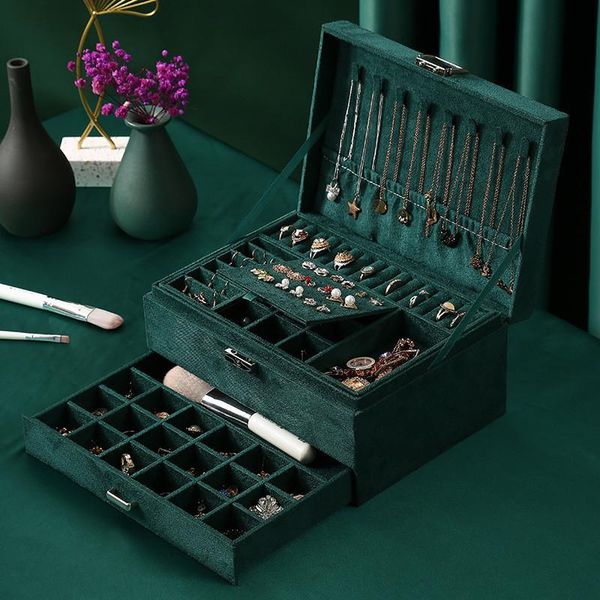 jewelry pouches, bags green flannel organizer box 3-layers ring necklace earrings makeup cases velvet with lock key for women gift, Pink;blue
jewelry pouches, bags green flannel organizer box 3-layers ring necklace earrings makeup cases velvet with lock key for women gift, Pink;blue