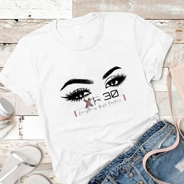 women's t-shirt summer female eyes eyelashes graphic print clothes funny cartoon fashion women, White
women's t-shirt summer female eyes eyelashes graphic print clothes funny cartoon fashion women, White