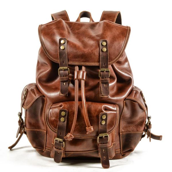 backpack the genuine leather men outdoor casual school bag large capacity mountaineering
backpack the genuine leather men outdoor casual school bag large capacity mountaineering