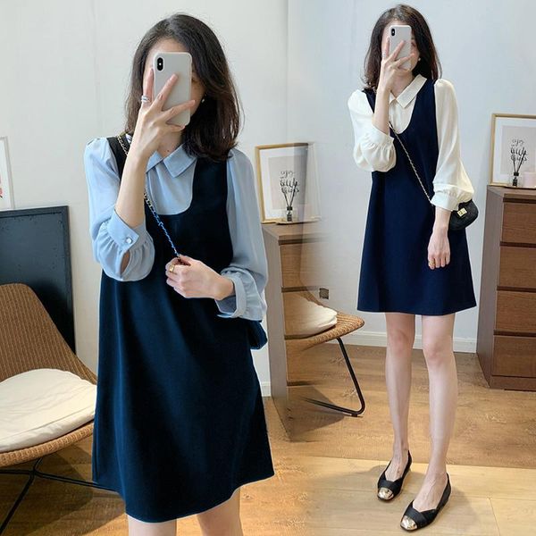 maternity dresses 0917# dress spring autumn cotton false two piece blouse long sleeves loose stylish pregnant women mom, White
maternity dresses 0917# dress spring autumn cotton false two piece blouse long sleeves loose stylish pregnant women mom, White