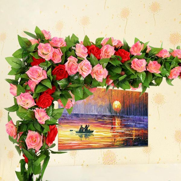 decorative flowers & wreaths 2.45 meters silk rose artificial flower string ivy vine fake leaf for wedding home party decoration hanging gar
decorative flowers & wreaths 2.45 meters silk rose artificial flower string ivy vine fake leaf for wedding home party decoration hanging gar