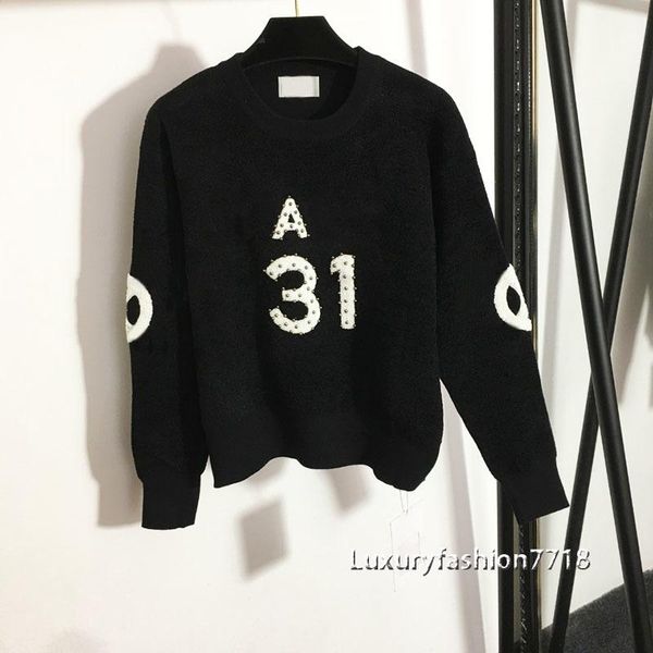women's sweaters high end fall fashion women clothes letter logo embroidered brand long sleeve crew neck knitting pullover woman sweate, White;black
women's sweaters high end fall fashion women clothes letter logo embroidered brand long sleeve crew neck knitting pullover woman sweate, White;black