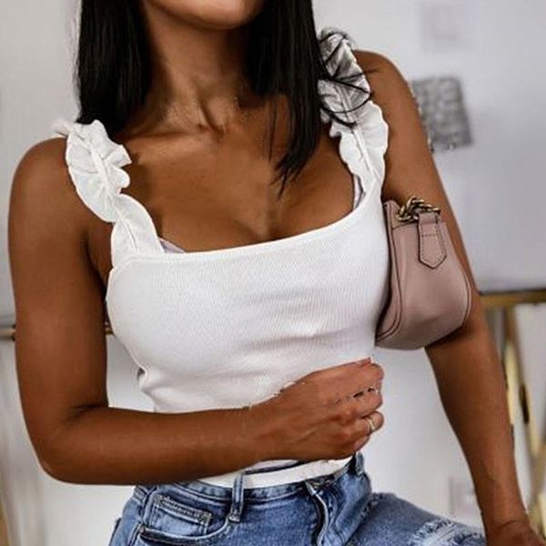 adisputent summer ruffle strap shirt blouse sleeveless backless ribbed shirts casual women square collar slim blusa women's swimwe, White;black
adisputent summer ruffle strap shirt blouse sleeveless backless ribbed shirts casual women square collar slim blusa women's swimwe, White;black