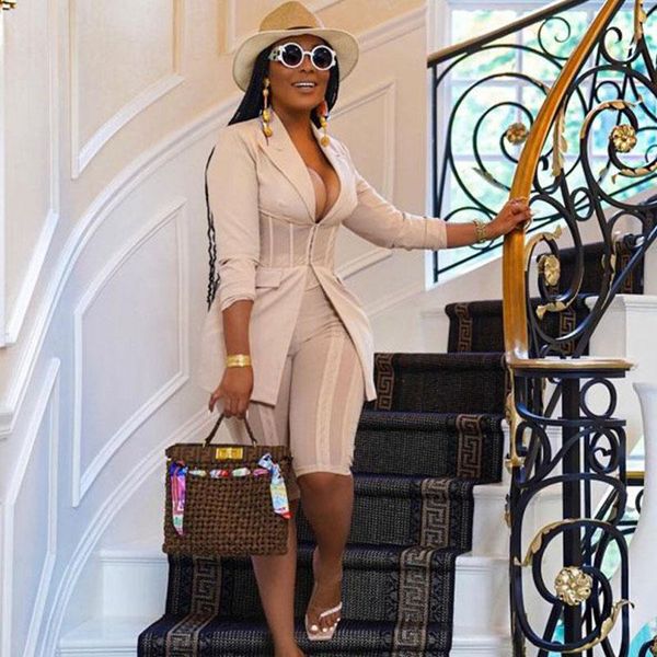 women's tracksuits office lady work wear two piece short set for women clothes corset blazer and knee-length pants suits matching sets, Gray
women's tracksuits office lady work wear two piece short set for women clothes corset blazer and knee-length pants suits matching sets, Gray