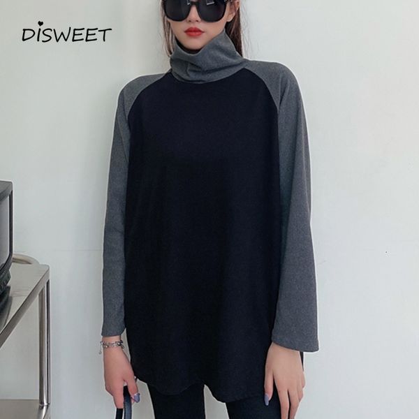 t shirt high collar splicing t-shirt woman temperament loose long sleeve pullover tees women simple slim autumn women's top, White
t shirt high collar splicing t-shirt woman temperament loose long sleeve pullover tees women simple slim autumn women's top, White