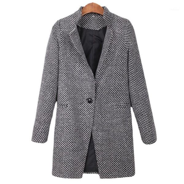 women's wool & blends 2021 autumn and winter stand-up collar one buckle houndstooth coat fashion mid-length plus size women polyester f, Black
women's wool & blends 2021 autumn and winter stand-up collar one buckle houndstooth coat fashion mid-length plus size women polyester f, Black