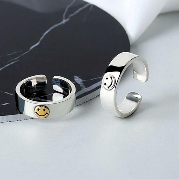 personality engagement rings vintage simple smiling face silver color ring handmade anillo for women wedding accessories jewelry cluster, Golden;silver
personality engagement rings vintage simple smiling face silver color ring handmade anillo for women wedding accessories jewelry cluster, Golden;silver