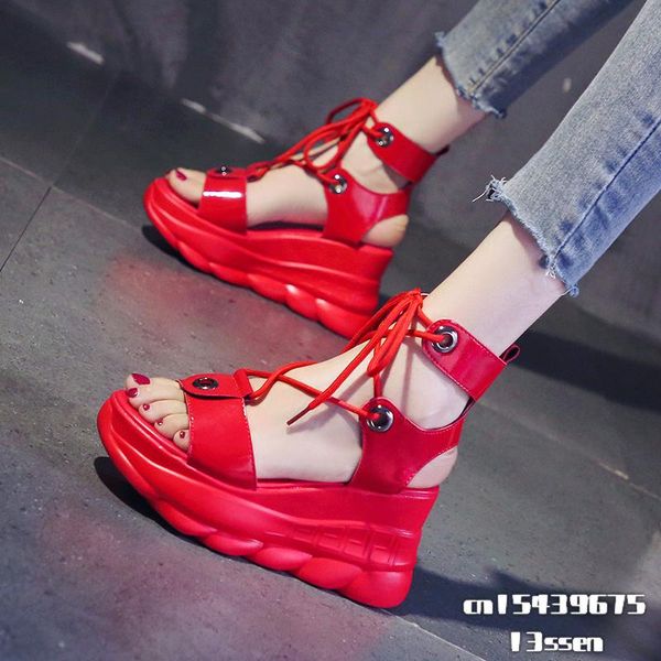 sandals fashion wedges shoes for women 7cm high heels summer 2021 leather platform white, Black
sandals fashion wedges shoes for women 7cm high heels summer 2021 leather platform white, Black