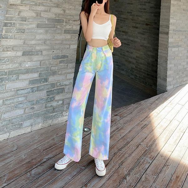 women's jeans colorful tie dye for teenage girls korean fashion high waist streetwear plus size clothes women baggy wide leg denim pant, Blue
women's jeans colorful tie dye for teenage girls korean fashion high waist streetwear plus size clothes women baggy wide leg denim pant, Blue