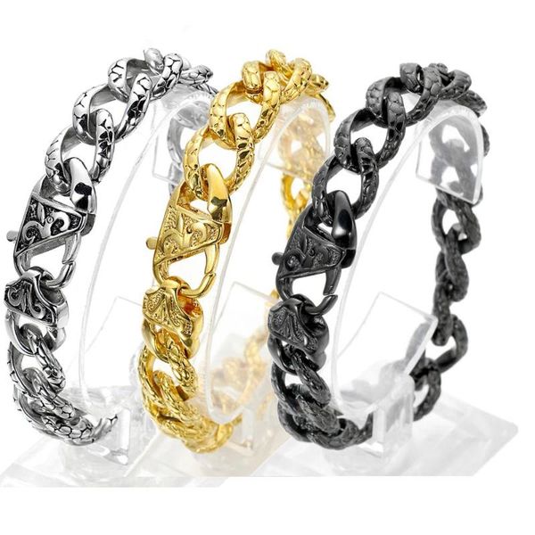 fashion women men's stainless steel curb link chain bracelet 13mm gold color black male female jewelry link,
fashion women men's stainless steel curb link chain bracelet 13mm gold color black male female jewelry link,