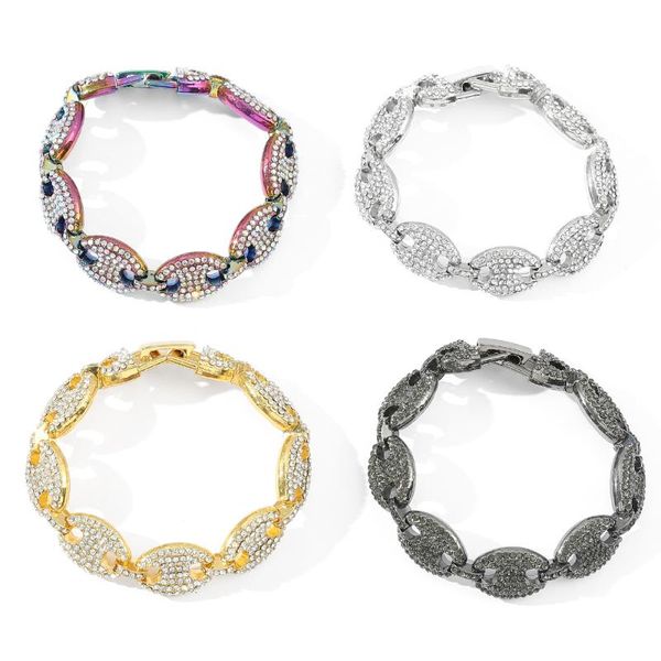 link, chain hip hop cuba bracelet women men rhinestone iced out coffee beans chains streetwear party charms for friends, Black
link, chain hip hop cuba bracelet women men rhinestone iced out coffee beans chains streetwear party charms for friends, Black