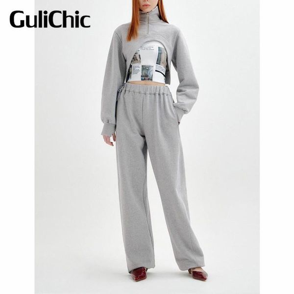 women's two piece pants 8.2 gulichic half zipper solid color short irregular pullover sweatshirt or casual sport straight set, White
women's two piece pants 8.2 gulichic half zipper solid color short irregular pullover sweatshirt or casual sport straight set, White