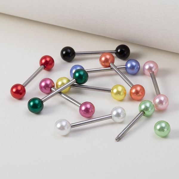 colorful pearl tongue ring piercing barbell nipple rings ear cartilage retainer bar stud stainless steel body jewelry, Silver
colorful pearl tongue ring piercing barbell nipple rings ear cartilage retainer bar stud stainless steel body jewelry, Silver