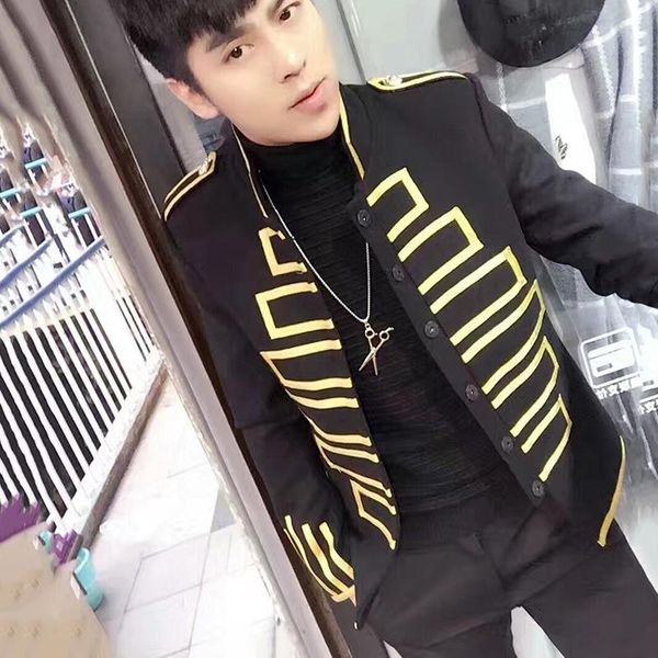 autumn and winter woolen jacket casual suit standing collar wearing long sleeves nightclub men's fashion suits & blazers, White;black
autumn and winter woolen jacket casual suit standing collar wearing long sleeves nightclub men's fashion suits & blazers, White;black