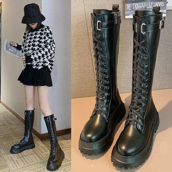 boots 2021 autumn and winter long tube women's round toe thick heel fashion side zipper leather, Black
boots 2021 autumn and winter long tube women's round toe thick heel fashion side zipper leather, Black