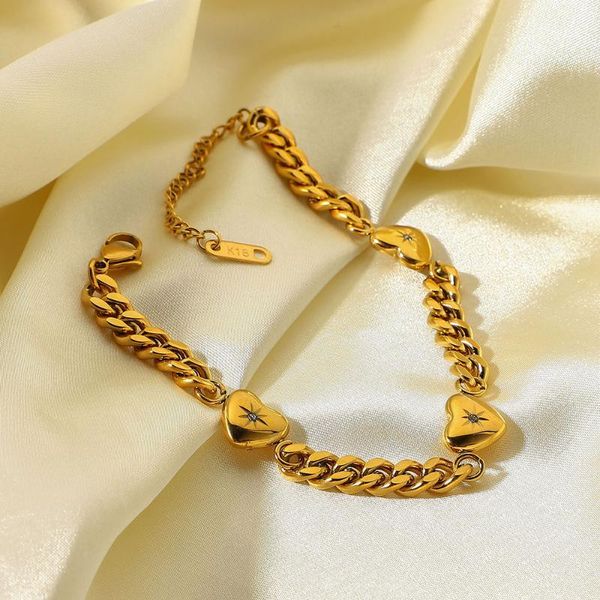 link, chain heart-shaped cuban bracelet ladies retro metal fashion jewelry street hip hop choker stainless steel wrist decoration gift, Black
link, chain heart-shaped cuban bracelet ladies retro metal fashion jewelry street hip hop choker stainless steel wrist decoration gift, Black