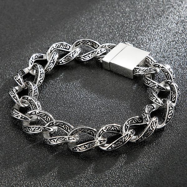 retro totem letters fashion dominant creative personality punk wind titanium steel men's bracelet, Black
retro totem letters fashion dominant creative personality punk wind titanium steel men's bracelet, Black