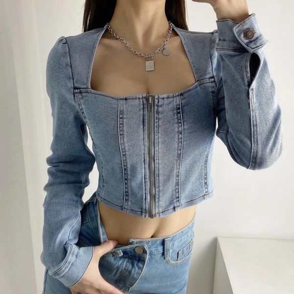 women's jackets tvvovvvin 2021 spring zipper square neck denim vintage long sleeve short female jacket fx2r, Black;brown
women's jackets tvvovvvin 2021 spring zipper square neck denim vintage long sleeve short female jacket fx2r, Black;brown