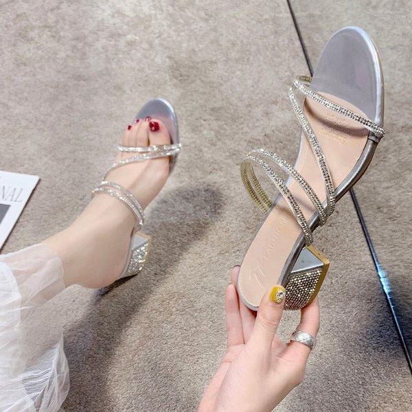 dress shoes 2021 a- line sandals female fairy wind semi-high heeled crystal chunky heel slipper summer wear, Black
dress shoes 2021 a- line sandals female fairy wind semi-high heeled crystal chunky heel slipper summer wear, Black