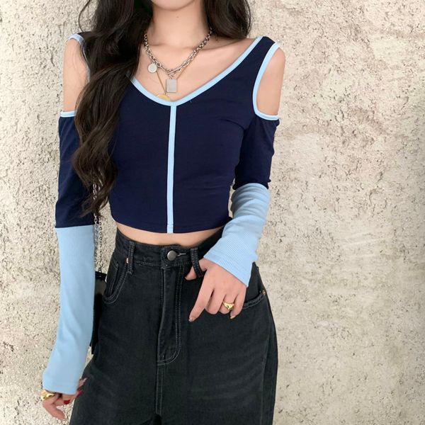 korean style women cropped patchwork off shoulder long sleeve tshirt womens tees shirt femme spring 2021 (c2870), White
korean style women cropped patchwork off shoulder long sleeve tshirt womens tees shirt femme spring 2021 (c2870), White