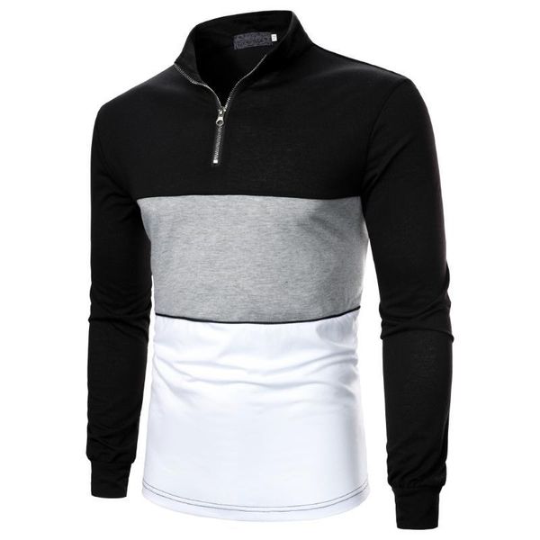 men long short sleeve shirt zipper clothing autumn streetwear casual fashion style for men, White;black
men long short sleeve shirt zipper clothing autumn streetwear casual fashion style for men, White;black