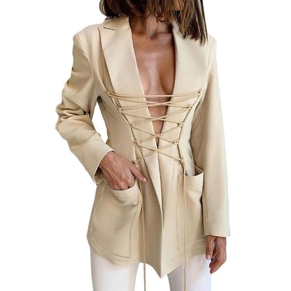 women's suits & blazers m7dd women autumn blazer jacket open front crisscross bandage slim fit cardigan long sleeve lapel solid color o, White;black
women's suits & blazers m7dd women autumn blazer jacket open front crisscross bandage slim fit cardigan long sleeve lapel solid color o, White;black