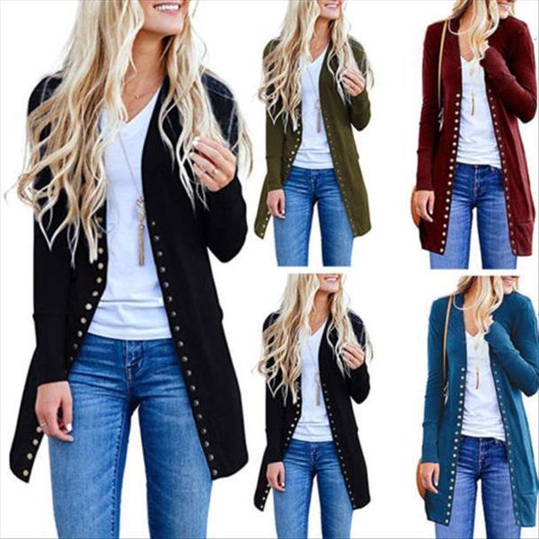 womens cardigan long sleeve women sweaters snap button down solid color knit ribbed neckline open front sweater, White;black
womens cardigan long sleeve women sweaters snap button down solid color knit ribbed neckline open front sweater, White;black