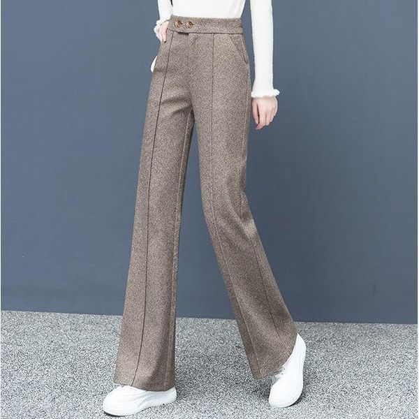 women's pants & capris thick wool straight office wear side pockets autumn winter vintage high waist zipper female wide leg trousers, Black;white
women's pants & capris thick wool straight office wear side pockets autumn winter vintage high waist zipper female wide leg trousers, Black;white