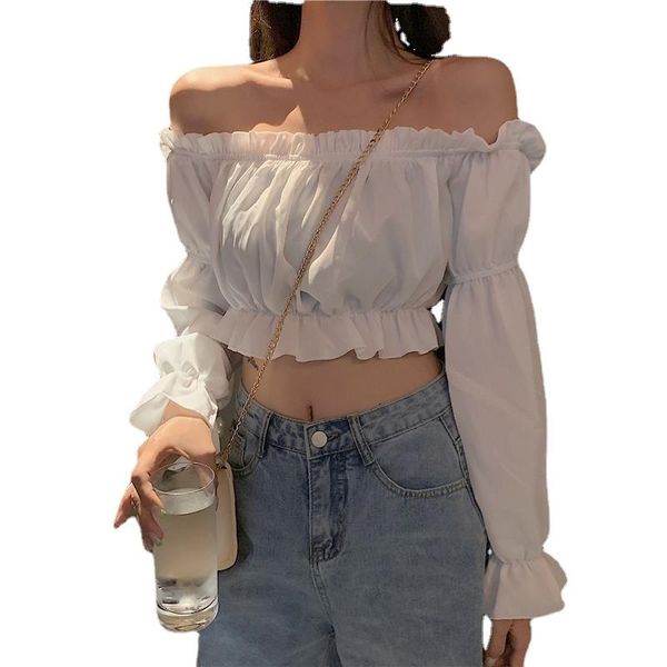 women's blouses & shirts off shoulder women summer blouse long puff sleeve solid white shirt short ruffle tunic crop blusas de
women's blouses & shirts off shoulder women summer blouse long puff sleeve solid white shirt short ruffle tunic crop blusas de