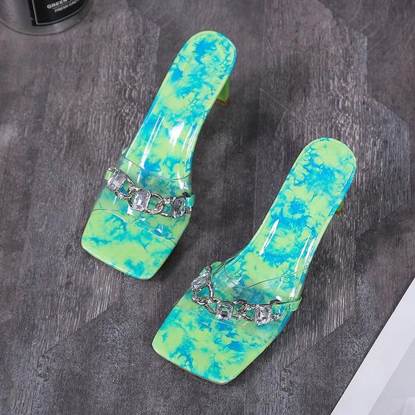 slippers woman square high heels transparent crystal chain open toe pumps ladies flip flips beach female shoes plus size, Black
slippers woman square high heels transparent crystal chain open toe pumps ladies flip flips beach female shoes plus size, Black