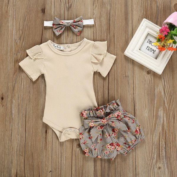 clothing sets summer children's solid color flying sleeve short-sleeved girl romper cotton gray shorts + headwear kids 3-piece set xb68, White
clothing sets summer children's solid color flying sleeve short-sleeved girl romper cotton gray shorts + headwear kids 3-piece set xb68, White