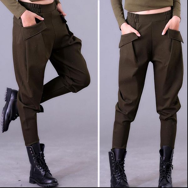 womens pants capri autumn and winter harem casual trousers were thin elastic waist large size radish black, Black;white
womens pants capri autumn and winter harem casual trousers were thin elastic waist large size radish black, Black;white
