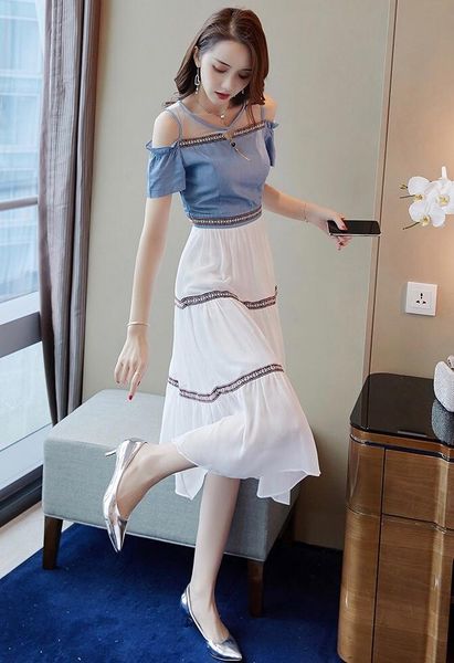 fashion women's sets 2021 runway european design party style clothing two piece dress, White
fashion women's sets 2021 runway european design party style clothing two piece dress, White